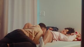 pov - ebony coworker had intense squirt orgasm on hotel room - max boss
