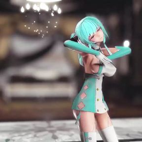 Saint Louis Hentai Undress Dance Azur Lane Wiggle Wiggle Big Boobs Mmd 3D Clear Blue Hair Color Edit Smixix