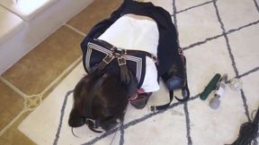 Dressed in *** Clothes Is Restrained and Whipped