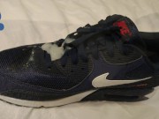 Rubber Pup pawing off in hotel cumming on AirMax 90