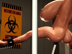 Sexy girl with big tits gets fucked hard by sci-fi monster