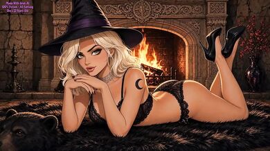 Sweet Platinum Blonde Teats Treats Gushing Big Natural Bouncing Boobs Halloween Animation Horny Girl