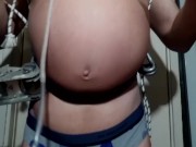 My gastric inflation with a big car pump and bondage games on my OF🎈 I need more air and pressure💥