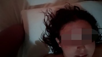 Chubby amateur brunette is eagerly sucking a big, black cock and spreading up wide to get fucked