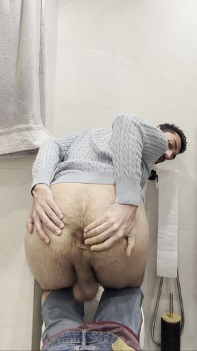 Hot Mature Stepdaddy Jerking off and Showing Ass