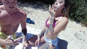 hardcore picnic for young colombian melania dark and her boyfriend yeri