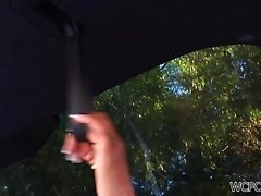 Street hooker sucking cock in the car