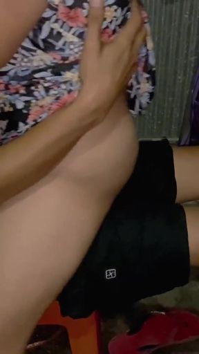 The boarding house mother asked me to crot in my pussy.   Clip 1