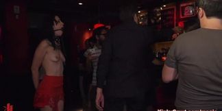 Publicly disgraced babe Lilyan Red gets rough fucked in a bar
