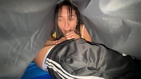 My stepmother's bitch asks me to relieve her stress with a hard fuck and to give her my delicious milk
