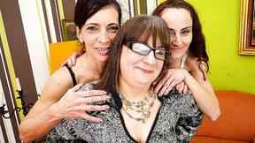 ”Three naughty & horny mature ladies getting wet in bed”