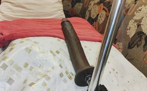 Fucking machine with BBC dildo