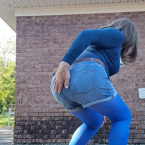 Sexy Cd outdoors pantyhose leotard feeling myself tease.