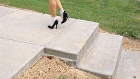 KsSunflwr, white ankle socks and black heels