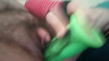 Ftm takes rough pounding from horse dildo