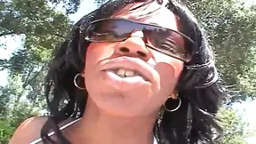 Big black cock bangs black slut doggystyle