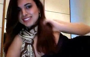 Impressing italian tgirl in blck lingerie shows her boby on the webcam