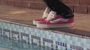 Fully clothed swimming with sneakers