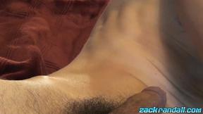 ”Pretty Zack Randall sucks his own shaft while booty plugged”