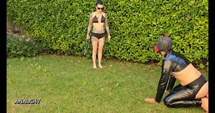 Puppy play with Italian mistress