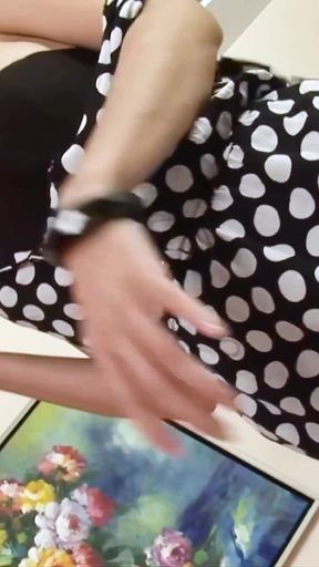 Sexy Thai Ladyboy Ice Jerking with Nice Cumshot