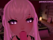 Beautiful POV Blowjob in VRchat - with lewd moaning and ASMR noises [VRchat erp, 3D Hentai]