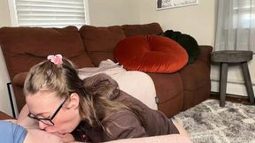 Slim Hoodie Tongue Deep Throating from Behind Part 2
