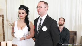 Payton Preslee's  wedding turns rough interracial threesome - Cuckold Sessions