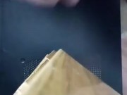 Masturbate and cum on the panel from the computer