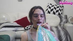 Blowing up my jumbo beach ball with my mouth