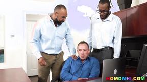 ”Black co workers find a white man watching gay porn in the office”