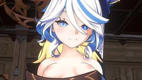 Cute Furina Getting Filled Up in Reverse Cowgirl