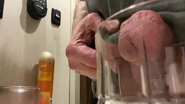Drinking my piss out of a glass