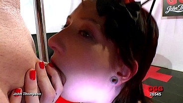 Sweet punk girl Linda sucking big dick and swallowing in GGG John Thompson