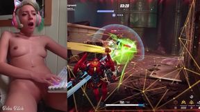 Playing Marvel Rivals With My Friends While I Secretly Masturbate (creampie + Dildo Ride + Spanking)