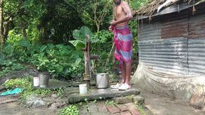 Indian Mature Shower Open Place Desi Style