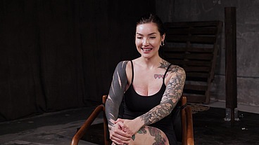 Tattooed Mag Numb Has Her Breasts Bound And Cunt Stretched Wide For Hard Floor Fisting