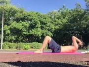 A Japanese idol who masturbates with a mattress in the park!【Techno break】【Black out】