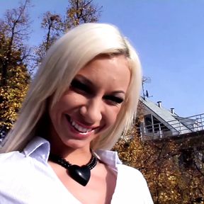 Angelina Love, Czech Blond Slut Assfucked by Mugur, babe, stockings, lingerie, high heels, outdoors, natural, Teaser#1