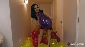 Hallway Balloon Pop Dress and Heels - Kylie Jacobs - MP4 1080p HD