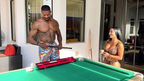 petite hottie takes a massive dick on the pool table! jason luv v egypt