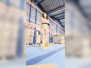 Delightsome Tranny Disrobes Undressed In Warehouse
