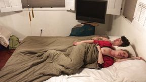 Stepmom shares a bed with stepson