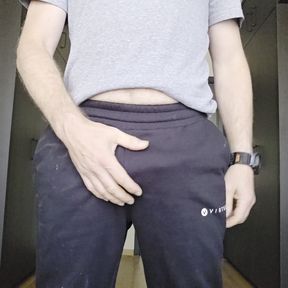 Bulge play in white underwear