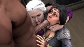 Wonder Woman and Sindel Helping Hand