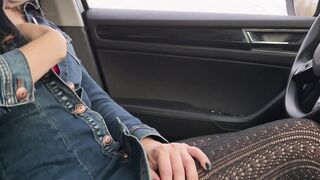 masturbation inside the Vehicle parking lot outdoors a man stranger helped me cum two Beauty orgasm