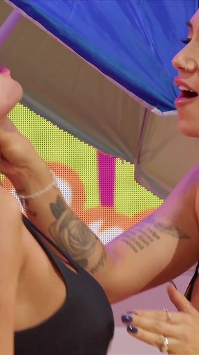 Hot Blonde MILF Fucking a Busty Brunette with Her Strap-on