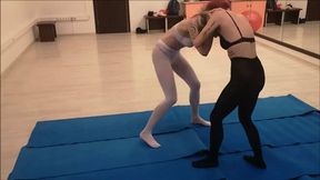 Sexy pantyhose wrestling