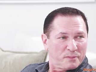 Stepdaughter Satine Summers needs her stepdad to aid her with anal.The tiny melons teen rims his booty and after being facefucked shes anal reamed