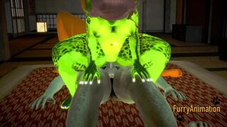 Furry Animated 3D - 3 Way Lizard Mouse and Dragon Rough Sex 2/2